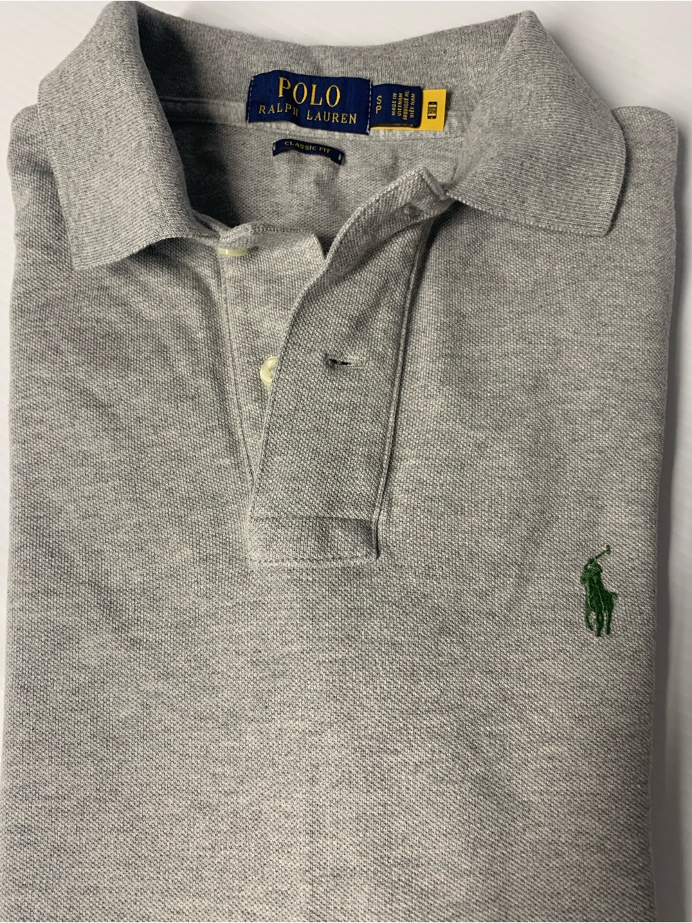 Polo by Ralph Lauren Gray Polo with Green Pony Logo